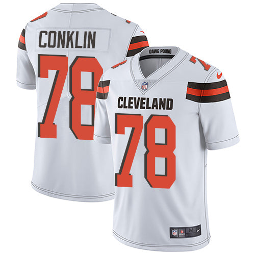 Custom Browns #78 Jack Conklin White Men’s Stitched NFL Vapor Untouchable Limited Jersey