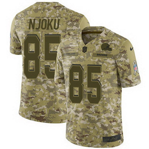 Custom Browns #85 David Njoku Camo Men’s Stitched NFL Limited 2018 Salute To Service Jersey