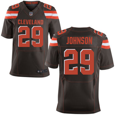 Custom Browns 29 Duke Johnson Brown Elite Jersey