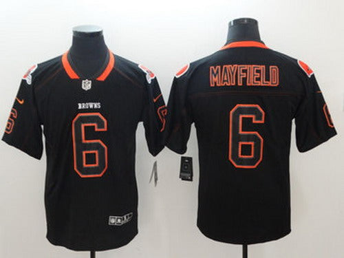 Custom Browns 6 Baker Mayfield Black Shadow Legend Limited Jersey