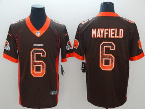 Custom Browns 6 Baker Mayfield Brown Drift Fashion Limited Jersey