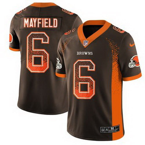 Custom Browns 6 Baker Mayfield Brown Drift Fashion Limited Jersey
