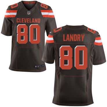 Custom Browns 80 Jarvis Landry Brown Elite Jersey
