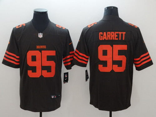 Custom Browns 95 Myles Garrett Brown Color Rush Limited Jersey