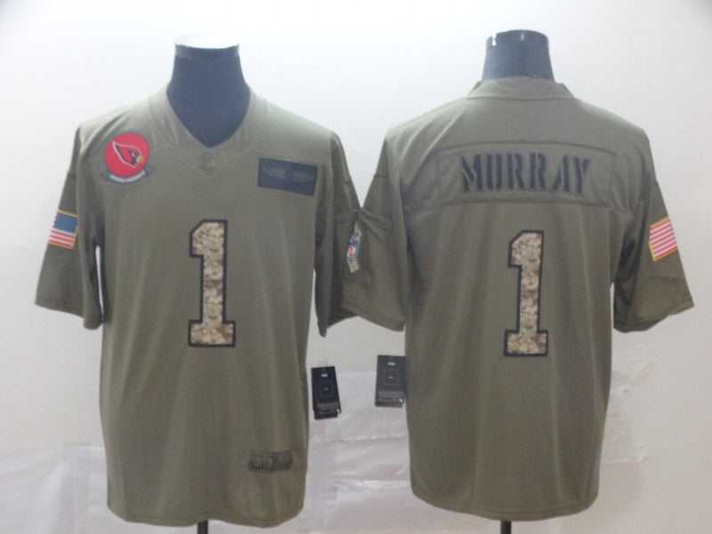 Custom Cardinals 1 Kyler Murray 2019 Olive Camo Salute To Service Limited Jersey