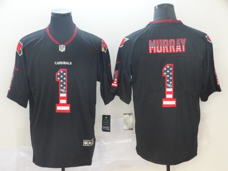Custom Cardinals 1 Kyler Murray Black USA Flag Fashion Limited Jersey