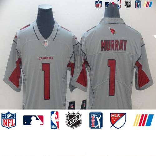 Custom Cardinals 1 Kyler Murray Silver Inverted Legend Jersey