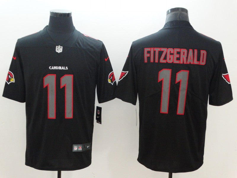 Custom Cardinals 11 Larry Fitzgerald Black Impact Limited Jersey