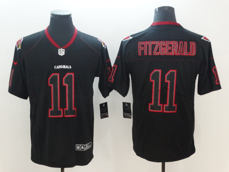Custom Cardinals 11 Larry Fitzgerald Black Shadow Legend Limited Jersey