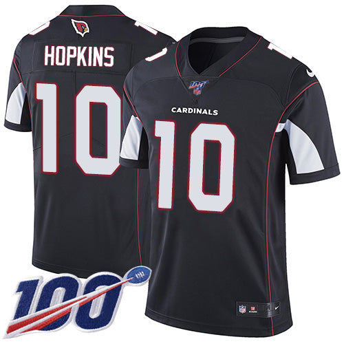 Custom Cardinals #10 DeAndre Hopkins Black Alternate Men’s Stitched NFL 100th Season Vapor Untouchable Limited Jersey