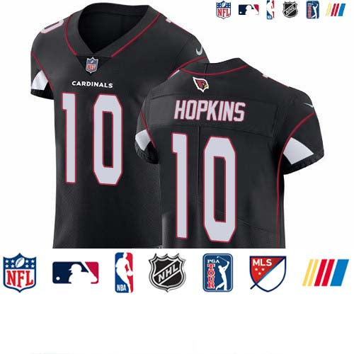Custom Cardinals #10 DeAndre Hopkins Black Alternate Men’s Stitched NFL New Elite Jersey