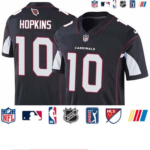 Custom Cardinals #10 DeAndre Hopkins Black Alternate Men’s Stitched NFL Vapor Untouchable Limited Jersey