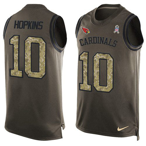 Custom Cardinals #10 DeAndre Hopkins Green Men’s Stitched NFL Limited Salute To Service Tank Top Jersey