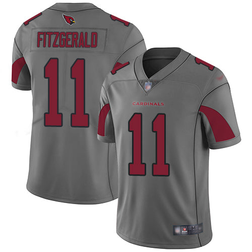Custom Cardinals #11 Larry Fitzgerald Silver Men’s Stitched Football Limited Inverted Legend Jersey
