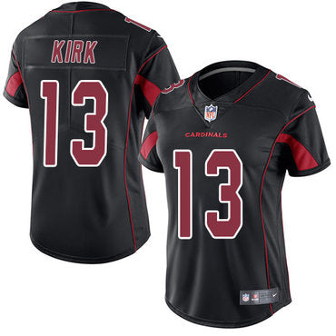 Custom Cardinals #13 Christian Kirk Black Women’s Stitched NFL Limited Rush Jersey