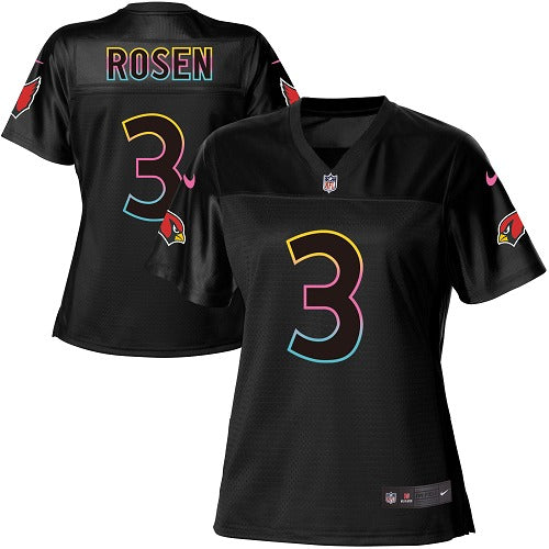 Custom Cardinals #3 Josh Rosen Black Women’s NFL Fashion Game Jersey