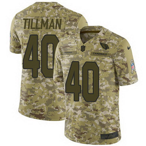 Custom Cardinals #40 Pat Tillman Camo Men’s Stitched NFL Limited 2018 Salute to Service Jersey