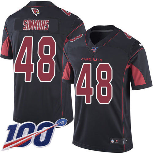 Custom Cardinals #48 Isaiah Simmons Black Men’s Stitched NFL Limited Rush 100th Season Jersey