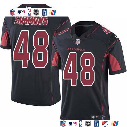 Custom Cardinals #48 Isaiah Simmons Black Men’s Stitched NFL Limited Rush Jersey