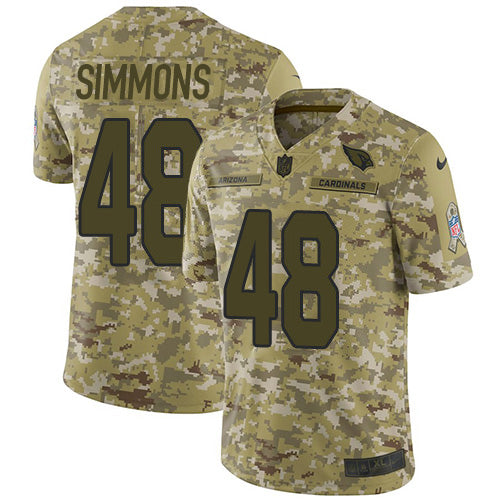 Custom Cardinals #48 Isaiah Simmons Camo Men’s Stitched NFL Limited 2018 Salute To Service Jersey