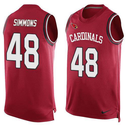 Custom Cardinals #48 Isaiah Simmons Red Team Color Men’s Stitched NFL Limited Tank Top Jersey