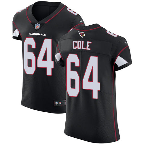 Custom Cardinals #64 Mason Cole Black Alternate Men’s Stitched NFL Vapor Untouchable Elite Jersey