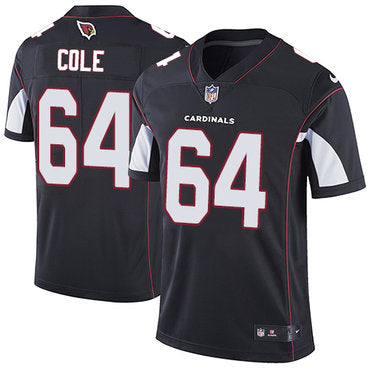 Custom Cardinals #64 Mason Cole Black Alternate Men’s Stitched NFL Vapor Untouchable Limited Jersey