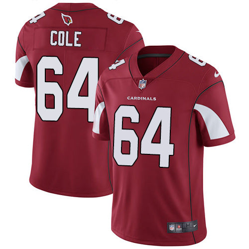 Custom Cardinals #64 Mason Cole Red Team Color Men’s Stitched NFL Vapor Untouchable Limited Jersey