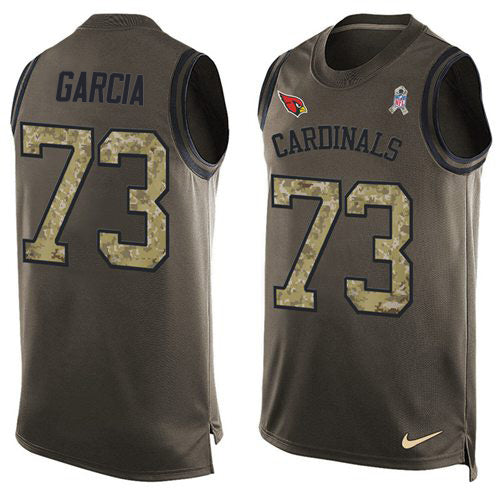 Custom Cardinals #73 Max Garcia Green Men’s Stitched NFL Limited Salute To Service Tank Top Jersey