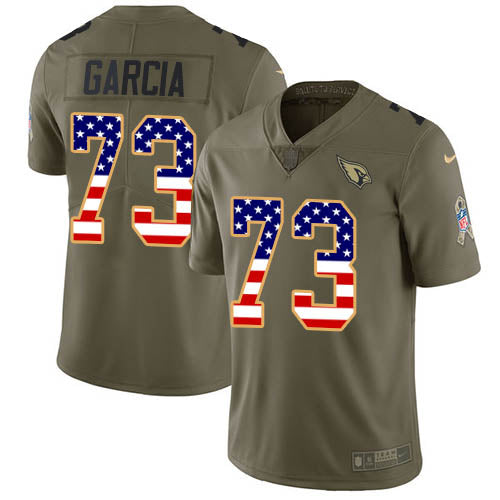 Custom Cardinals #73 Max Garcia Olive USA Flag Men’s Stitched NFL Limited 2017 Salute To Service Jersey