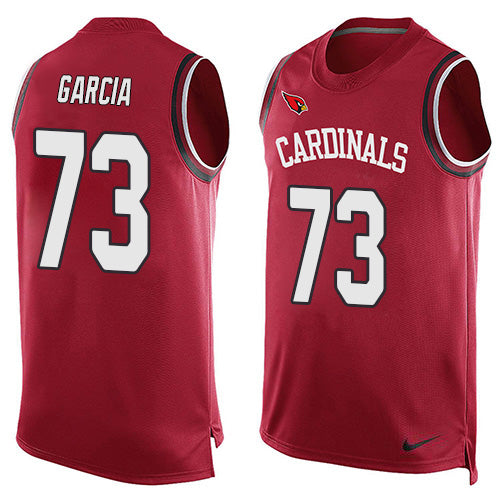 Custom Cardinals #73 Max Garcia Red Team Color Men’s Stitched NFL Limited Tank Top Jersey