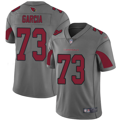 Custom Cardinals #73 Max Garcia Silver Men’s Stitched NFL Limited Inverted Legend Jersey