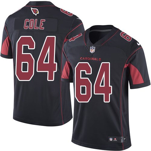 Custom Cardinals 64 Mason Cole Black Color Rush Limited Jersey