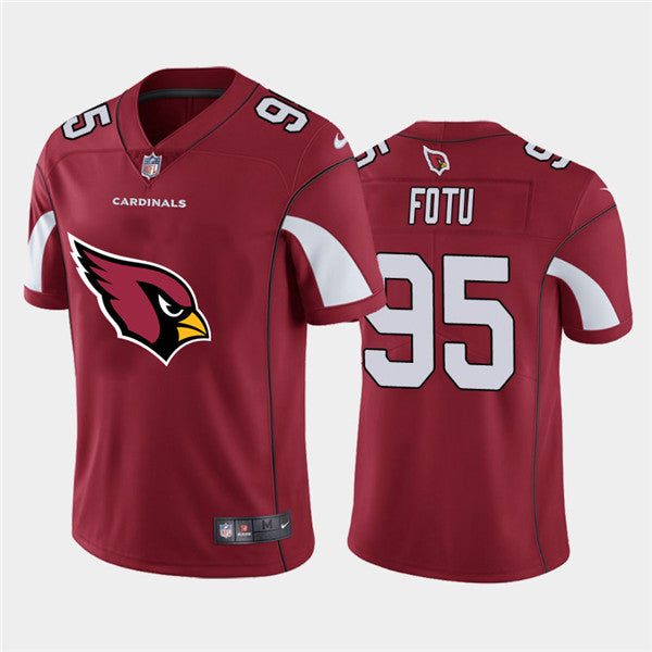 Custom Cardinals 95 Leki Fotu Red Team Big Logo Vapor Untouchable Limited Jersey