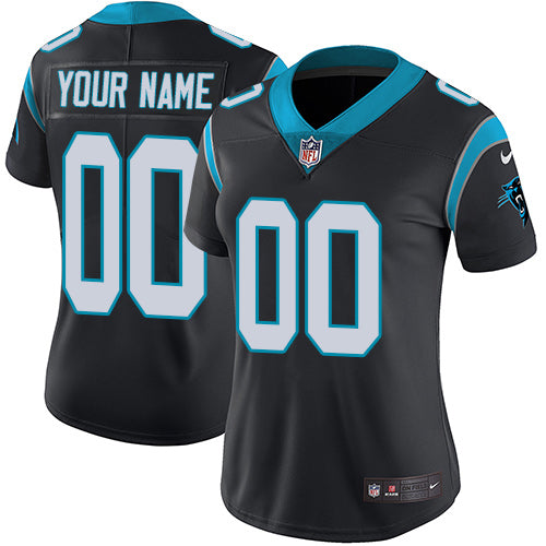 Custom Carolina Panthers Elite Black Home Women’s Jersey NFL Vapor Untouchable Customized jerseys