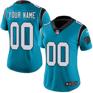 Custom Carolina Panthers Elite Blue Alternate Women’s Jersey NFL Vapor Untouchable Customized jerseys