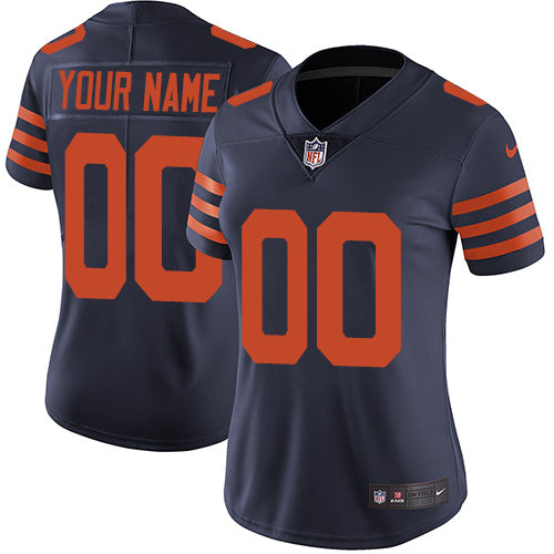 Custom Chicago Bears Elite Navy Blue Alternate Women’s Jersey NFL Vapor Untouchable Customized jerseys