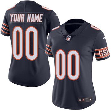 Custom Chicago Bears Elite Navy Blue Home Women’s Jersey NFL Vapor Untouchable Customized jerseys