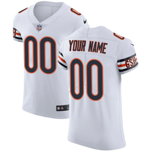 Custom Chicago Bears Elite White Road Men’s Jersey NFL Vapor Untouchable Customized jerseys