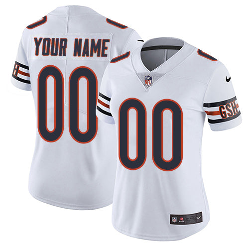 Custom Chicago Bears Elite White Road Women’s Jersey NFL Vapor Untouchable Customized jerseys