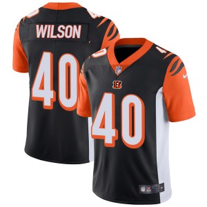 Custom Cincinnati Bengals #40 Brandon Wilson Men’s Limited Black Team Color Vapor Untouchable Jersey
