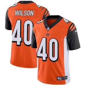 Custom Cincinnati Bengals #40 Brandon Wilson Men’s Limited Orange Vapor Untouchable Jersey