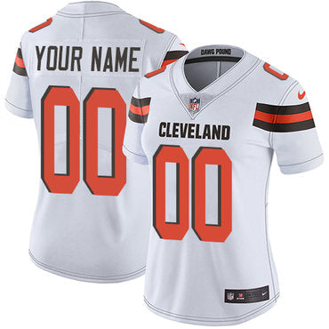 Custom Cleveland Browns Limited White Road Women’s Jersey NFL Vapor Untouchable Customized jerseys