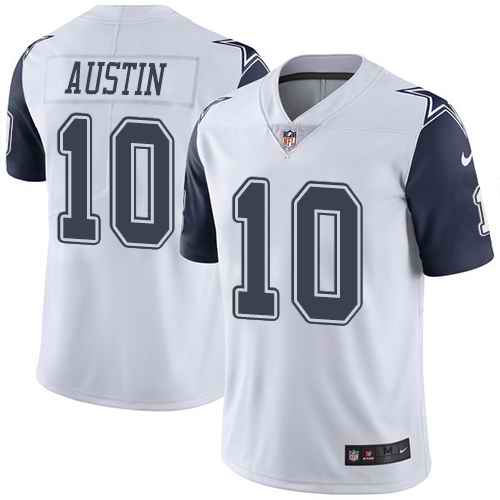 Custom Cowboys 10 Tavon Austin White Color Rush Limited Jersey