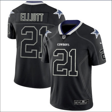 Custom Cowboys 21 Ezekiel Elliott Black Shadow Legend Limited Jersey