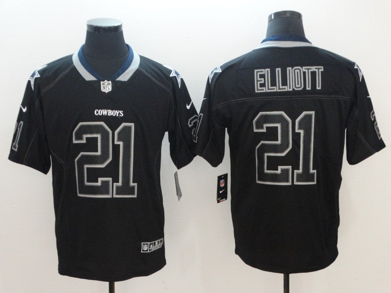 Custom Cowboys 21 Ezekiel Elliott Black Shadow Legend Limited Jersey