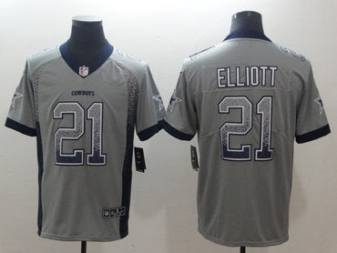 Custom Cowboys 21 Ezekiel Elliott Drift Fashion Limited Jersey