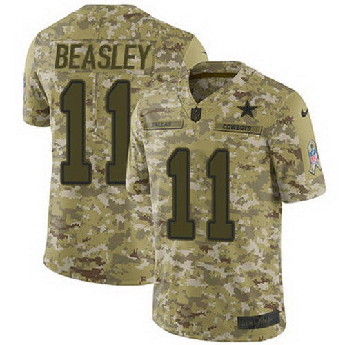 Custom Cowboys #11 Cole Beasley Camo Men’s Stitched NFL Limited 2018 Salute To Service Jersey