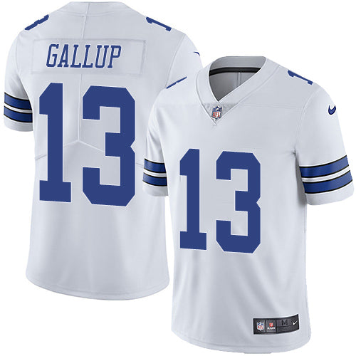 Custom Cowboys #13 Michael Gallup White Men’s Stitched NFL Vapor Untouchable Limited Jersey