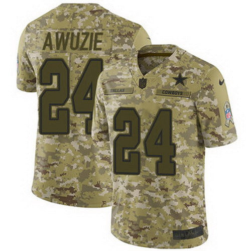 Custom Cowboys #24 Chidobe Awuzie Camo Youth Stitched NFL Limited 2018 Salute to Service Jersey